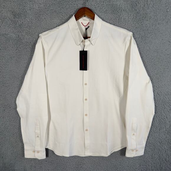 Western Rise Shirt Mens Large White Button Down Stretch Performance - Picture 1 of 8
